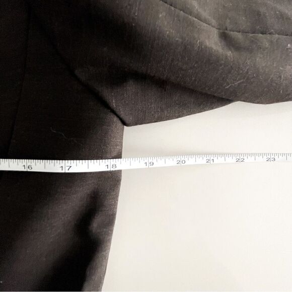 Tahari Wool Blend Blazer Pleated Collar Brown Cropped Women's 6 Pockets Lined - Picture 7 of 10